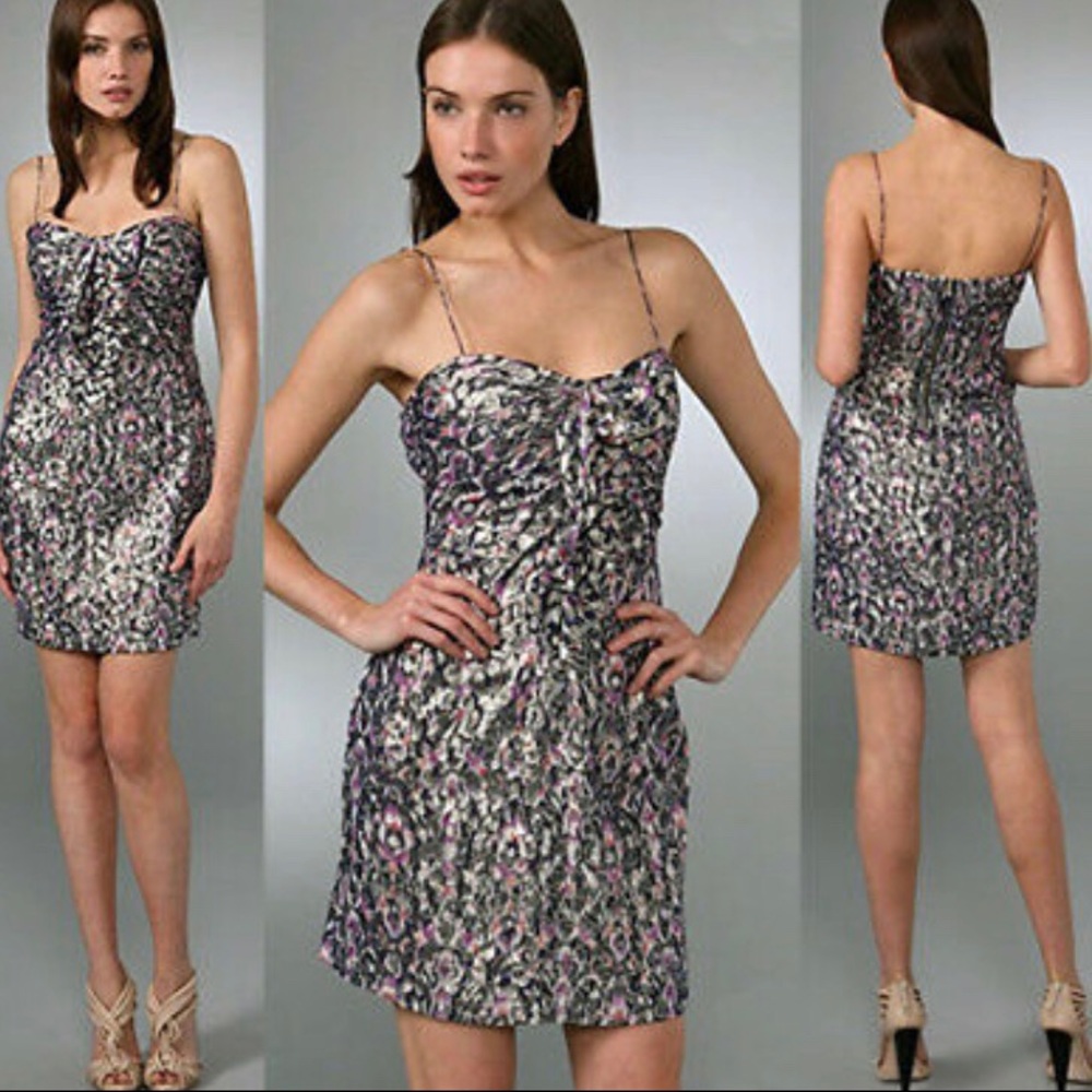 Elie Tahari Nia Metallic Cocktail Dress